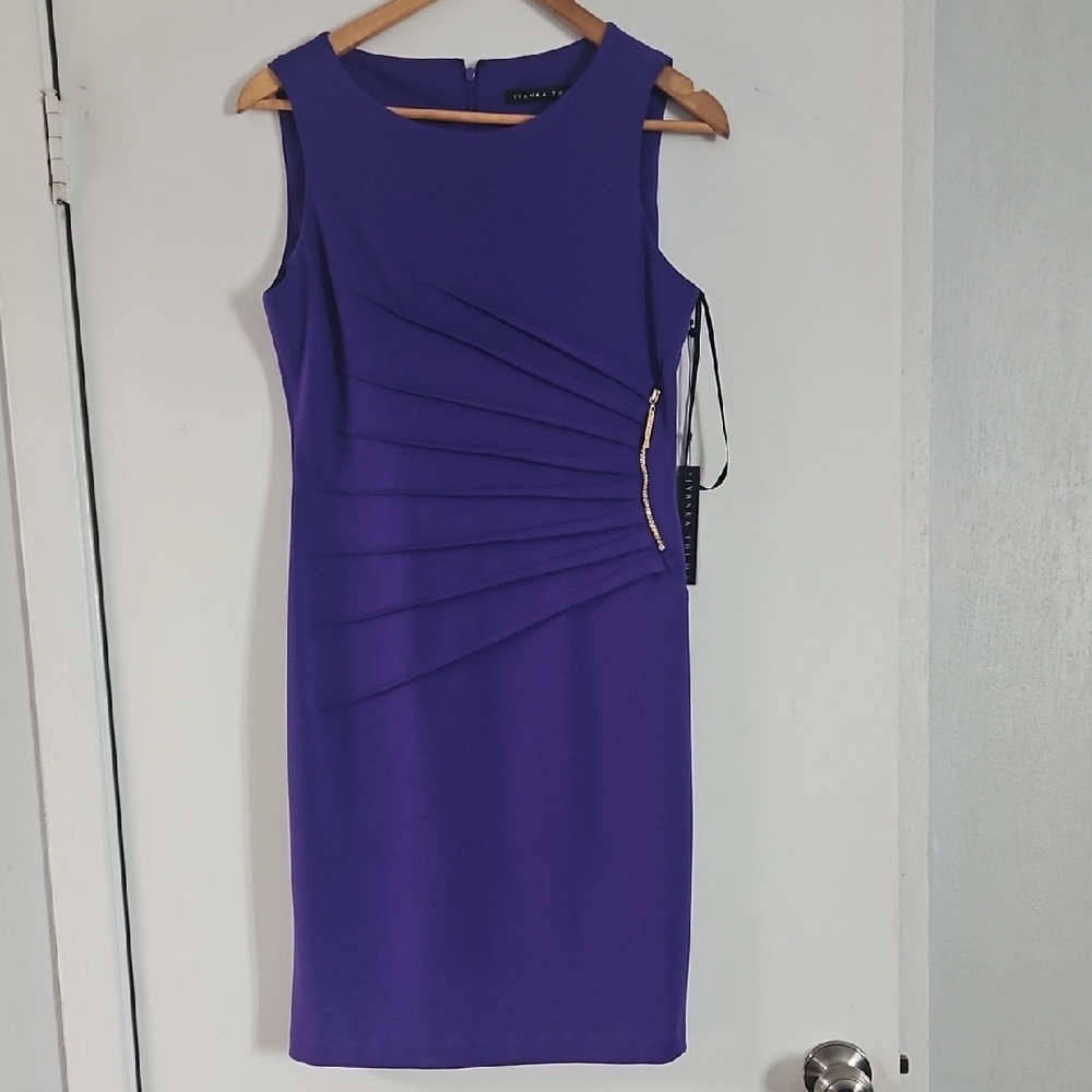 Elegant Ivanka Trump Purple Sheath Dress